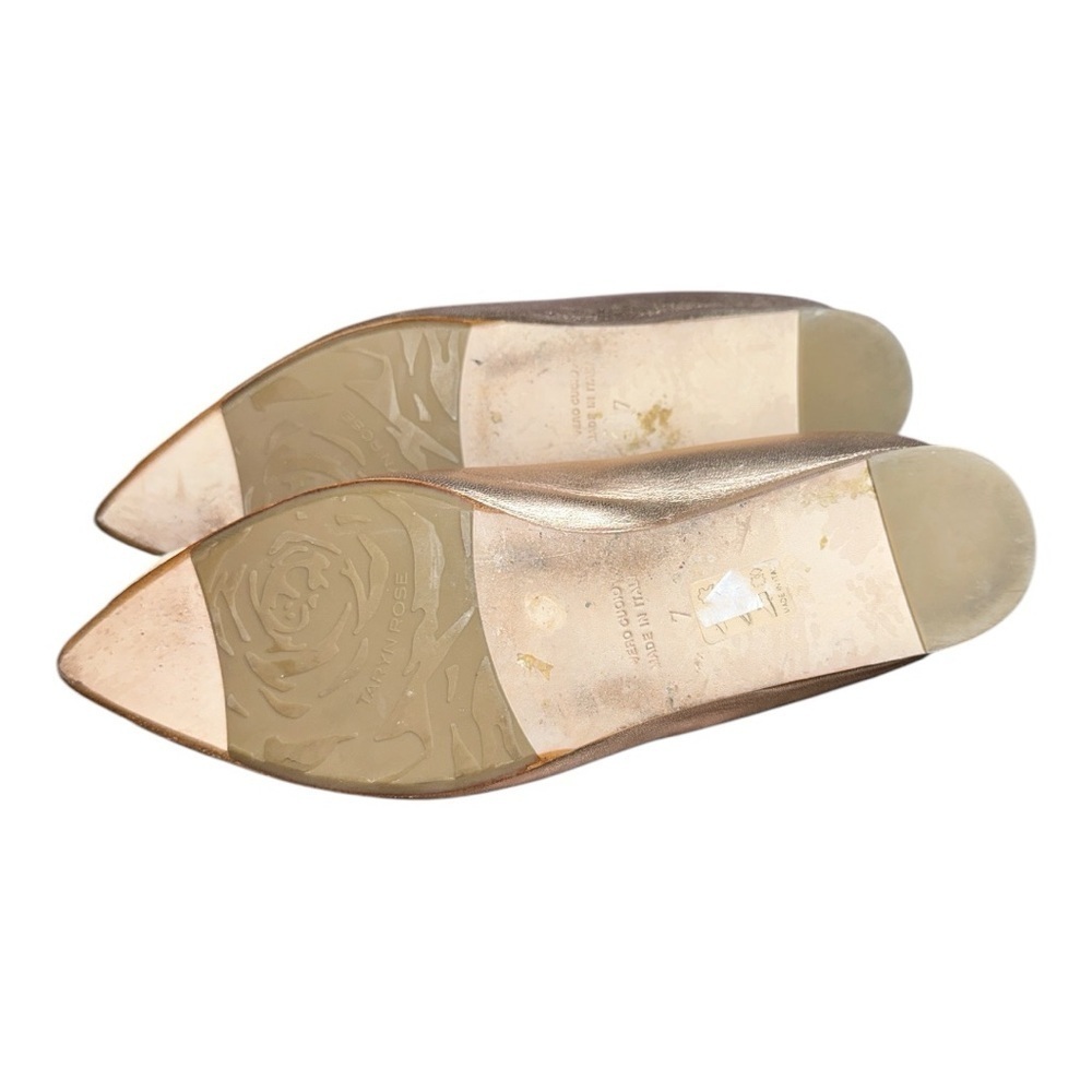 TARYN ROSE WOMEN'S RIALTA ROSE GOLD LEATHER FLAT size 7 - Picture 9 of 12